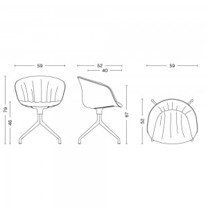 Silla AAC 21 tapizado Soft de aluminio y polipropileno tapizada y acolchada de Hay ideal para las oficinas.