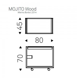 Carrito de bar moderno Mojito Wood de Cattelan Italia. Carrito bar moderno.
