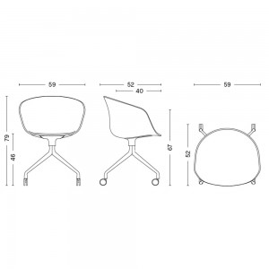 Silla AAC 25 de aluminio y tapizada de Hay ideal para las oficinas.