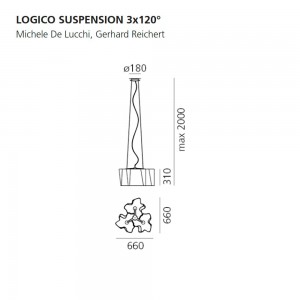 Lógico suspensión 3x120º de Artemide. Tienda online lámparas modernas.
