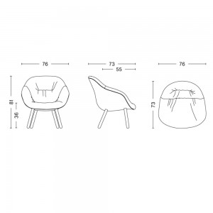 Butaca AAL 82 tapizado Soft de Hay para interiores, estilo nórdico y asiento tapizado.