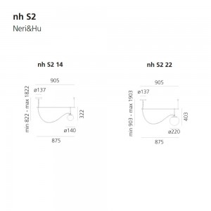 Lámpara de suspensión NH S2 de Artemide. Lámpara colgante de diseño.