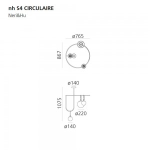 Lámpara de suspensión NH S4 ciruclaire Artemide con diseño moderno y elegante.