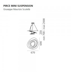 Lámpara Pirce mini suspensión halo Artemide. Diseño de lámparas modernas.
