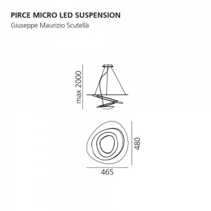 Lámpara pirce micro led suspensión Artemide. Diseños de luces modernas.