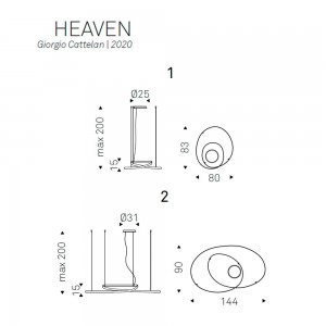 Lámpara colgante italiana Heaven de Cattelan Italia. Lámparas de diseño.