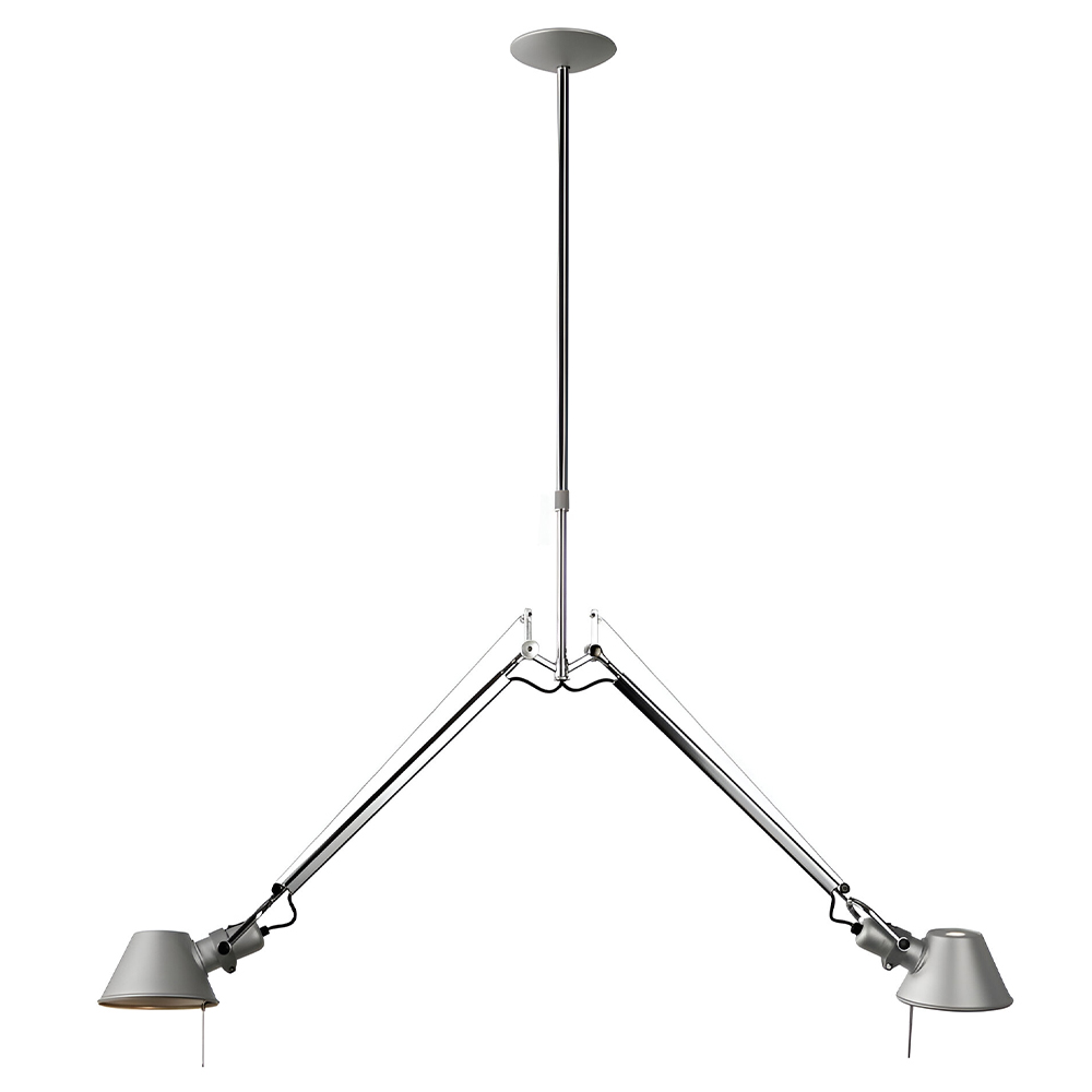 Tolomeo due bracci suspension alluminio Artemide de diseño elegante.