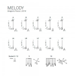 Lámpara colgante Melody Cattelan Italia