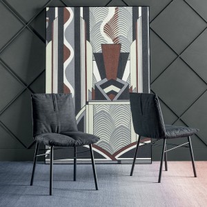 Silla Miss Pil de Bonaldo. Silla con brazos tapizada. Diseño italiano.