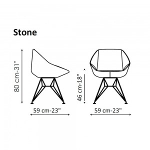 Silla Stone con base metálica de Bonaldo. Moderno diseño italiano.