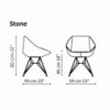 Silla Stone con base metálica de Bonaldo. Moderno diseño italiano.