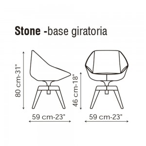 Silla Stone con base giratoria de Bonaldo. Moderno diseño italiano.
