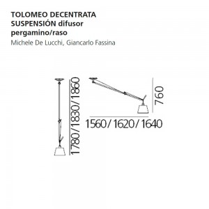 Tolomeo decentrata suspension Artemide. Tienda online lámparas modernas.