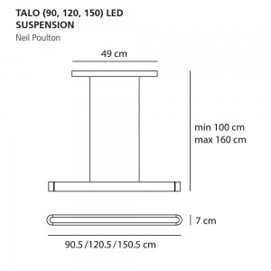 Talo (90, 120, 150) suspensión LED de Artemide. Ideal para interior.