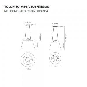 Tolomeo Mega suspensión de Artemide. Tienda online lámparas modernas.