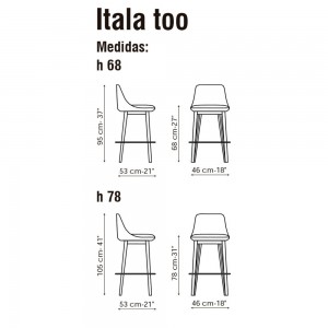 Taburete Itala too de Bonaldo. Sillas modernas. Mobiliario de diseño.
