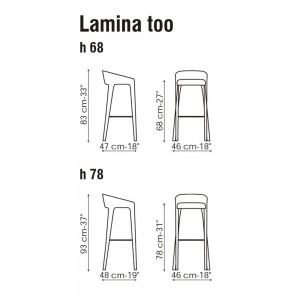 Taburete Lamina too de Bonaldo. Sillas modernas. Mobiliario de diseño.
