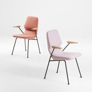 Silla Oblique Metal con brazos de Prostoria. Sillas diseño.