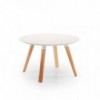 Mesa redonda Oblique de Prostoria con tapa de MDF. Mesa diseño de madera.