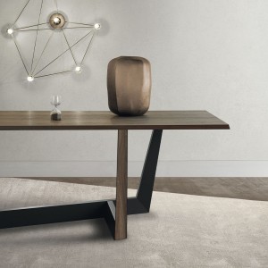 Mesa fija Art de madera. Mesa de diseño moderno rectangular. Bonaldo.