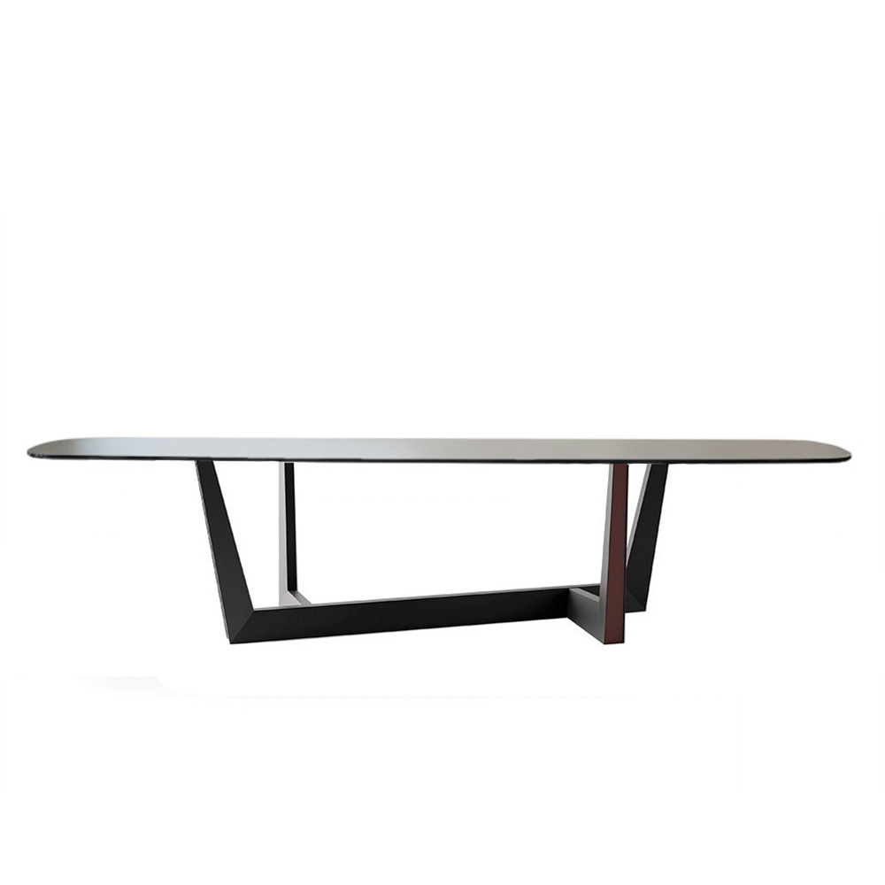 Mesa moderna Art fija con sobre de cristal de Bonaldo. Ideal para interiores.