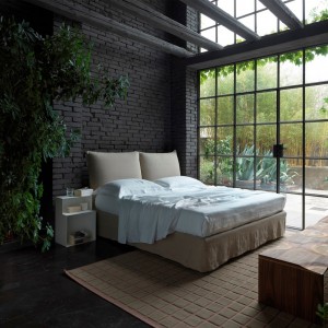 Cama con cabezal Milos de Horm. Muebles modernos de diseño para hogar.