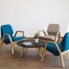 Mesa auxiliar Oblique de Prostoria con tapa de MDF. Mesa diseño de madera.
