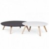 Mesa auxiliar Oblique de Prostoria con tapa de MDF. Mesa diseño de madera.