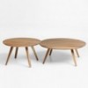 Mesa auxiliar Oblique de Prostoria con tapa de MDF. Mesa diseño de madera.