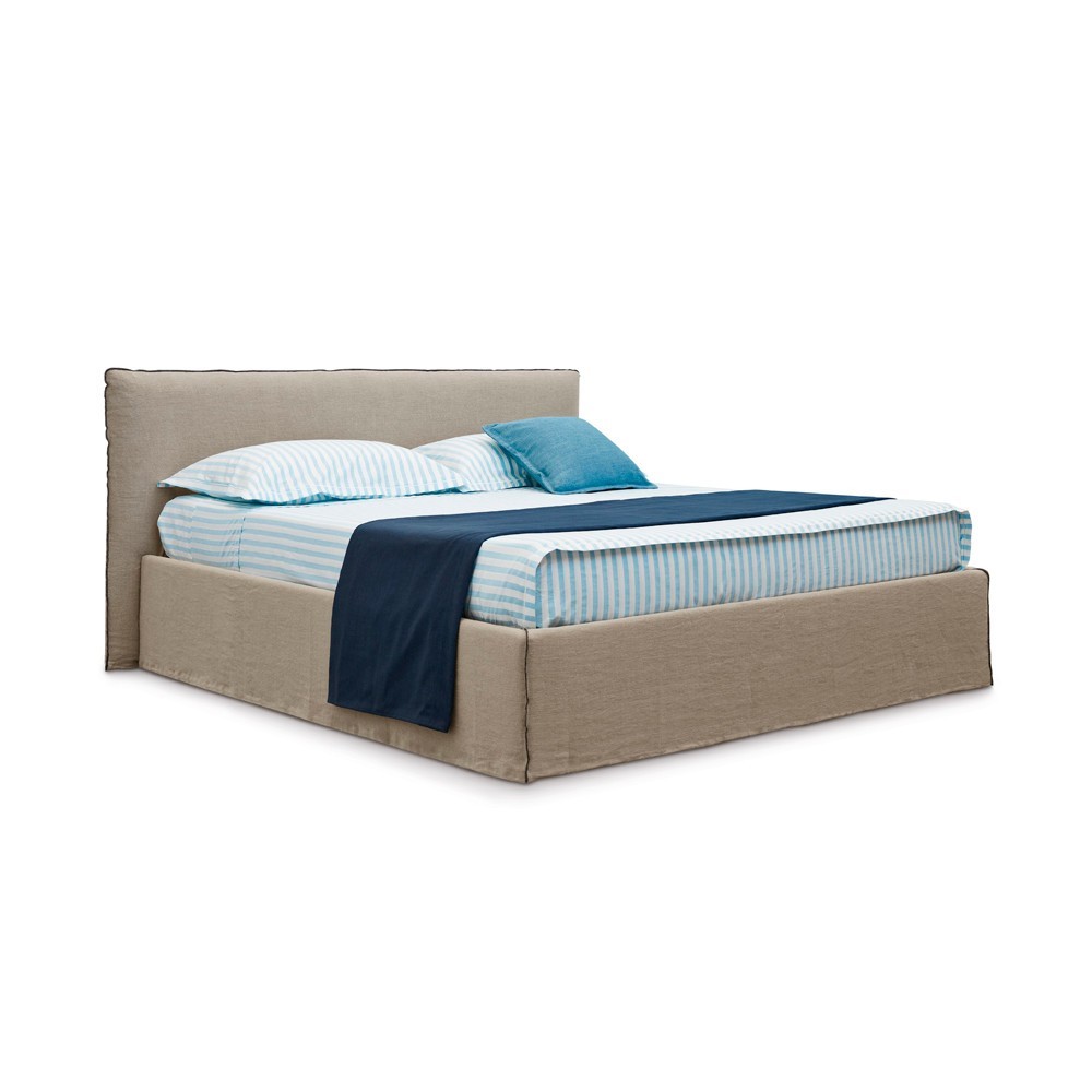 Cama con cabezal Tahiti del fabricante Horm. Cama de diseño italiano.