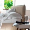 Cama con cabezal Tahiti del fabricante Horm. Cama de diseño italiano.