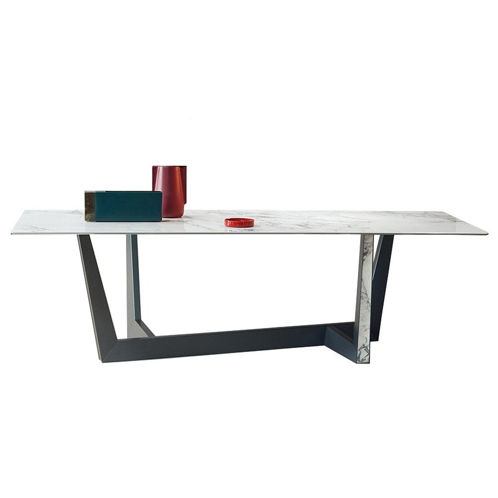 Mesa fija de cerámica Art de Bonaldo. Moderna mesa rectangular de diseño.