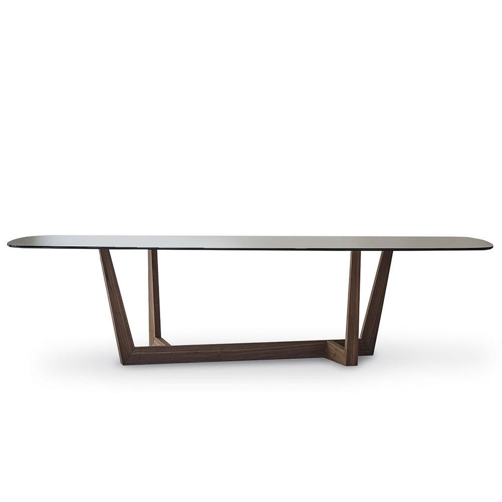 Mesa fija ArtWood redondeada. Mesa de diseño moderno italiano. Bonaldo.