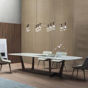 Mesa Art fija de cerámica o mármol de Bonaldo. Moderna mesa de diseño.