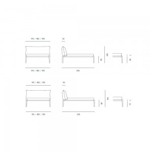 Cama con cabezal Moheli del fabricante Horm. Cama de diseño italiano.