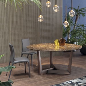 Mesa fija Art de cerámica o mármol. Mesa ideal para salón. Bonaldo.