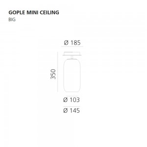 Lámpara techo Gople Mini de Artemide con un diseño moderno y sofisticado.