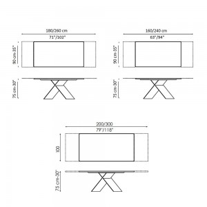 Mesa AX extensible de Bonaldo. Mobiliario de diseño italiano. Mesa salón.