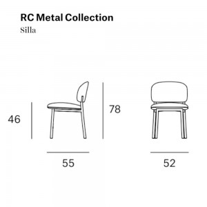 Silla moderna comedor RC con pies metálicos de Blasco&Vila.