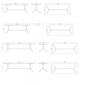 Mesa rectangular AAT 10 de madera y aluminio de Hay. Muebles de diseño.
