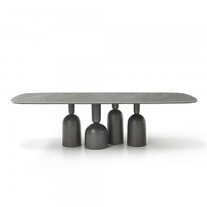 Mesa Cop rectangular con sobre en cerámica o mármol de Bonaldo.