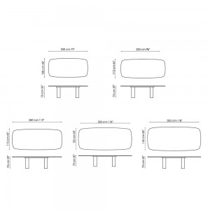 Mesa Geometric Bonaldo con variados acabados en su sobre. Ideal para salón.