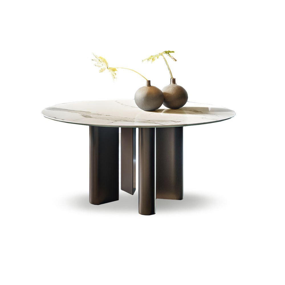 Mesa Geometric redonda Bonaldo. En variedad de acabados. Ideal para salón.