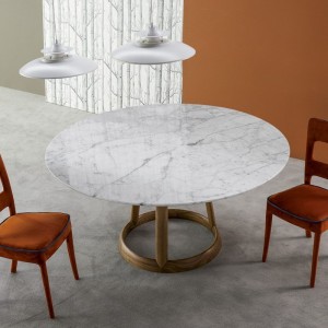Mesa Greeny redonda de Bonaldo. Diseño italiano ideal para salones.