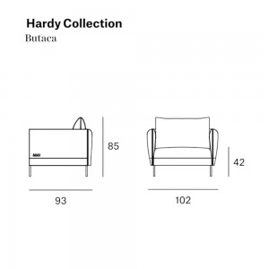 Sillón cómodo de lectura Hardy de Blasco&Vila. Sillones de diseño moderno.