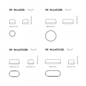 Pouf Mole de Omelette ed. Poufs de diseño ideal para ambientes de salón.