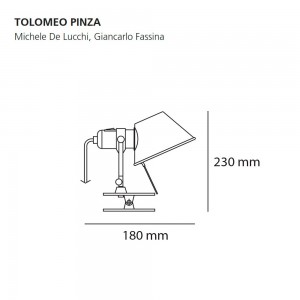 Tolomeo pinza de Artemide. Diseño de iluminación elegante de calidad.