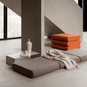 Pouf Bingo modular para dormitorio de Softline. Sillones y pouf de diseño.