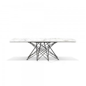 Mesa Octa redondeada de Bonaldo. Diseño italiano en variedad de acabados.