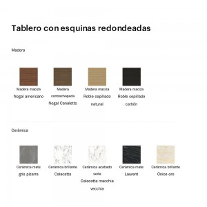 Mesa Octa redondeada de Bonaldo. Diseño italiano en variedad de acabados.